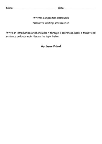 Narrative Writing Introduction 2