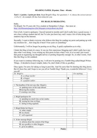 Reading comprehension.