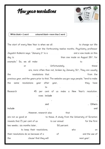 New Year resolutions