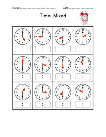 Time: Hour and Half Hour