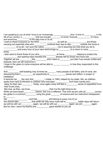 The Queen's speech April 2020