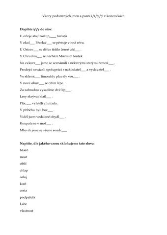 Vzory pod. jmen a koncovky
