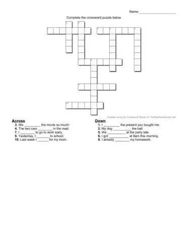 Regular Past Tense Practice