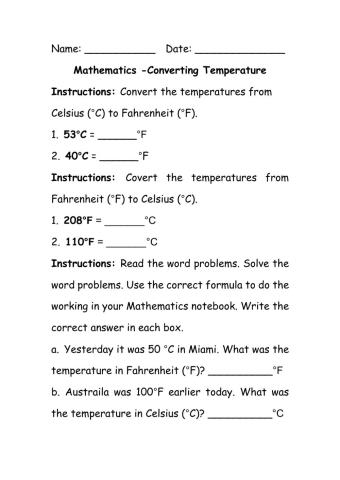 Converting Temperature