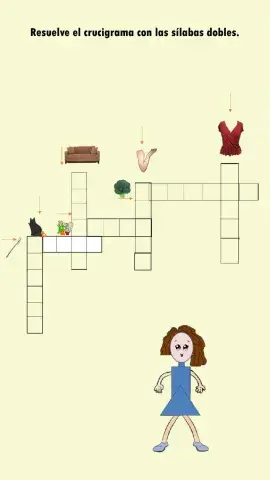 Resuelve el crucigrama con las silabas dobles.