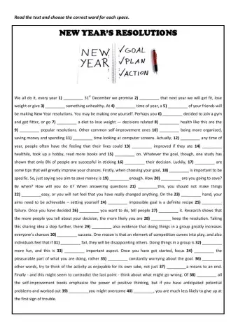 New year's resolutions