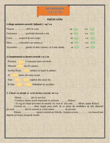 Ortogramele s-a și sa