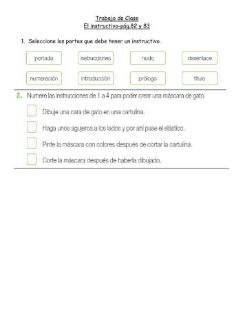 Español 2G-El instructivo