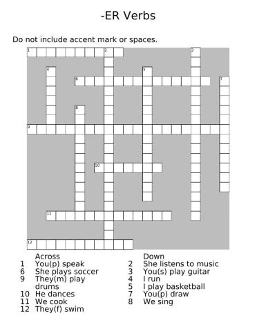 ER Verb Conjugation