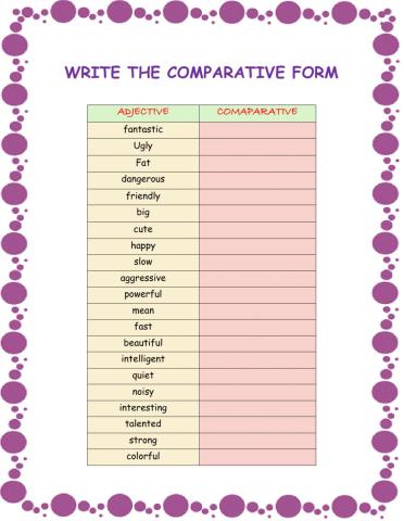 Comparative adjectives
