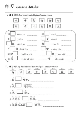 衣服 เสื้อผ้า
