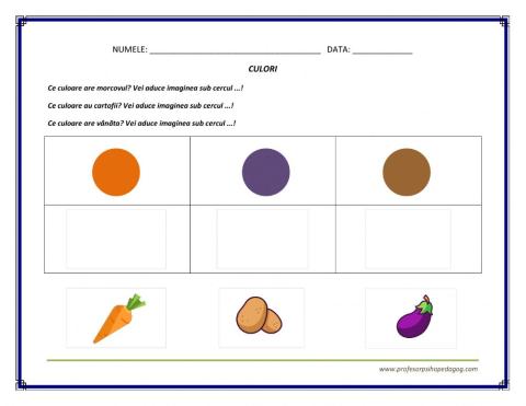 Culori (portocaliu, maro, violet)