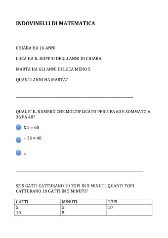 Indovinelli matematica