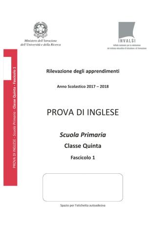 Invalsi inglese 2017-18
