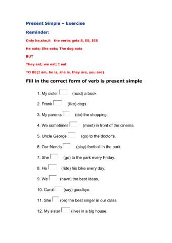 Present Simple - Positive sentences