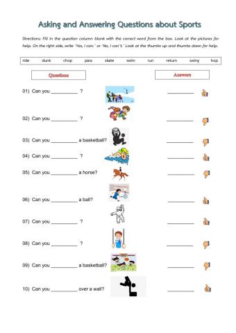 Asking and Answering Questions about Sports