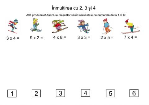 Înmulțirea cu 2, 3 și 4