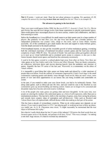 Reading comprahension