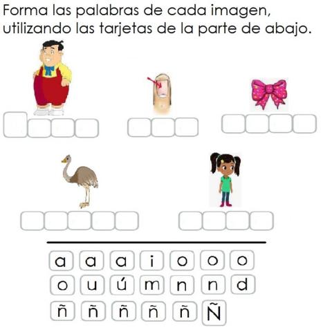 Palabras con m, n, d y ñ