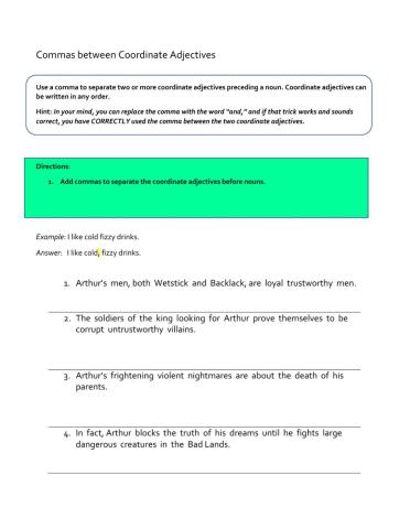 Comma Rule 2 (WS) 1 - Coordinate Adjectives
