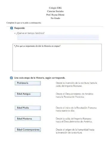 Etapas de la Historia