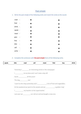 Past simple - irregular verbs