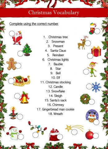 Christmas: Festive Season Vocabulary