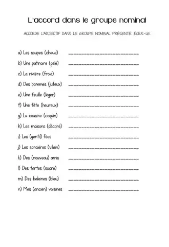 Exercice sur les accord du GN