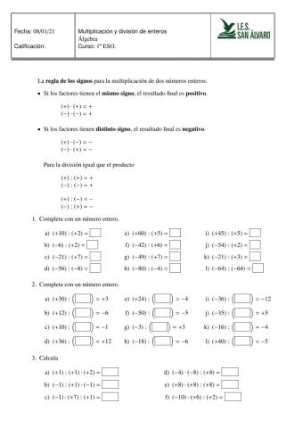 Multiplicación y división de enterosV2