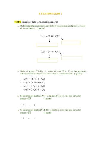 Ecuación vectorial de la recta