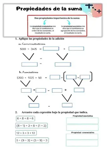 Las propiedades de la suma