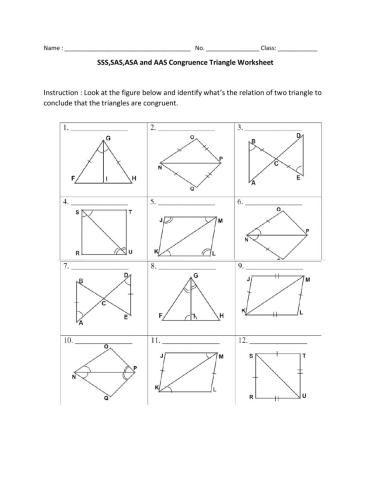 Sss,sas,asa,aas congruent triangle