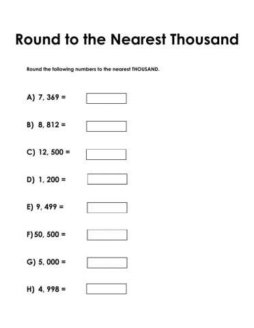 Rounding to the Nearest Thousand