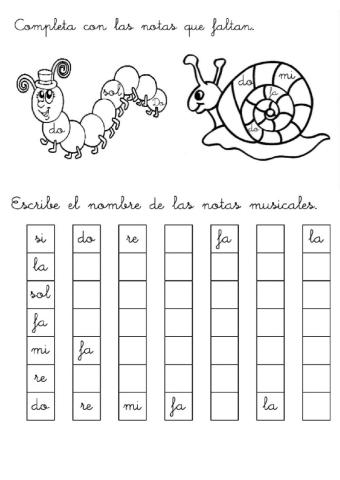 Nombre de notas musicales