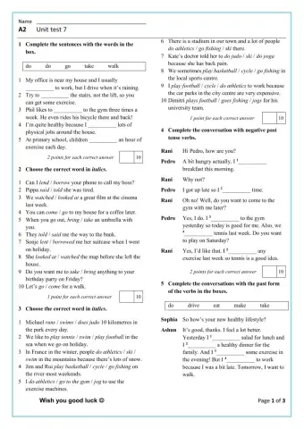 Test Unit 7, elementary
