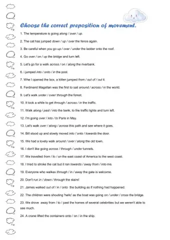 Prepositions of movement