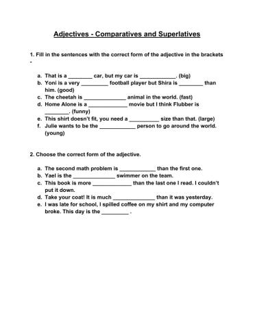 First worksheet trial
