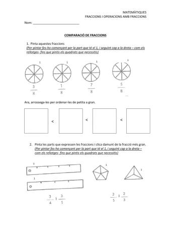 Comparació de fraccions