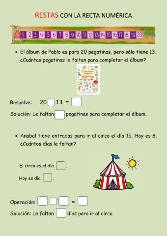 Restas utilizano la recta numérica
