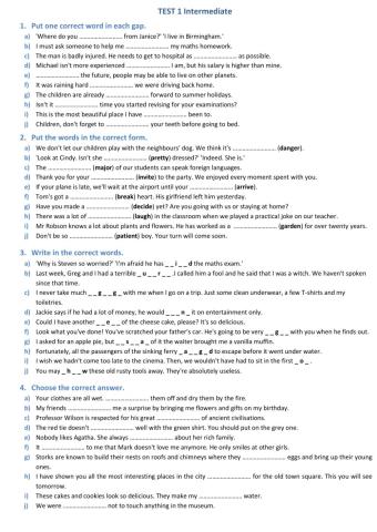 Test leksykalny Intermediate 1