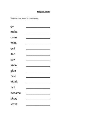 Irregular Verbs