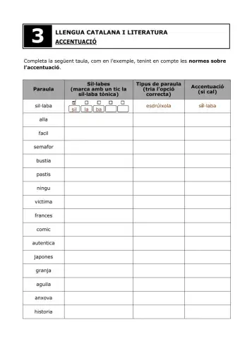 Accentuació - Fitxa 3