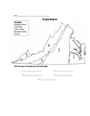 Regions of Virginia Map