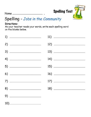 Spelling Test Module 14