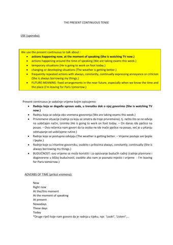 The present continuous