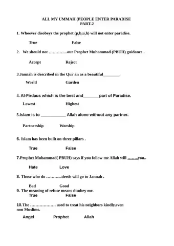 All my ummah enter paradise part 2