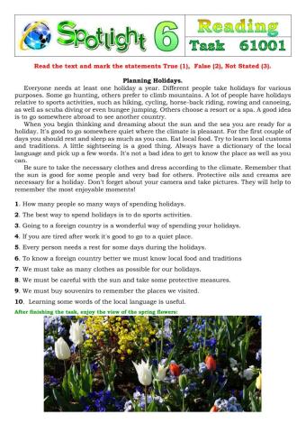 Spotlight 6 Task 61001