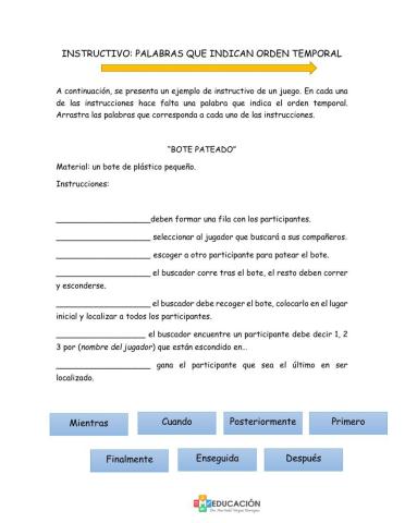 Palabras de orden temporal