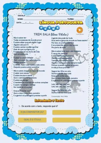 Interpretação de texto - POEMA