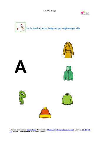 ¿qué prendas empiezan por la A?